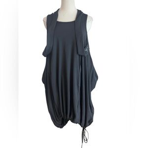 Y-3 by Yohji Yamamoto black poplin balloon dress i